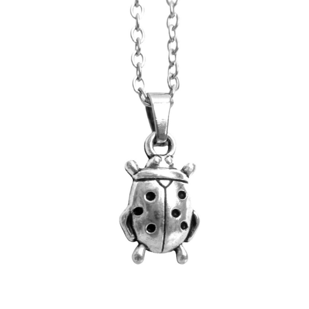 New Ladybug Pendant Necklace With 18" Stainless Chain Bug Nature Jewelry Gift